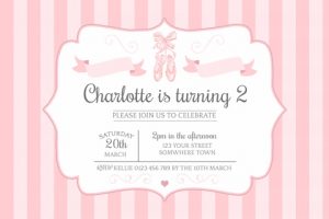 Ballet pink girls birthday invitation