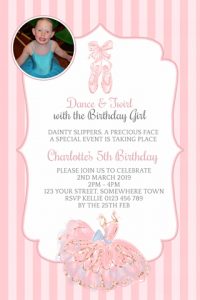 ballet tutu shoes invitations