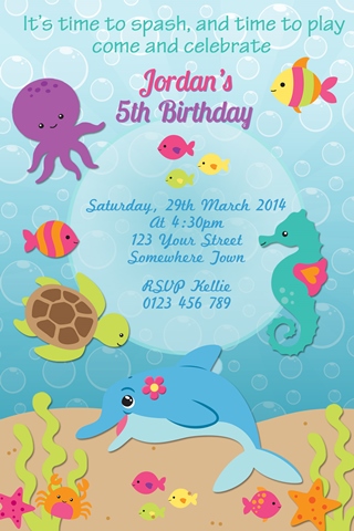 under the sea invitation