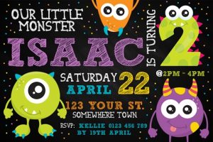 cute monster birthday party invitations