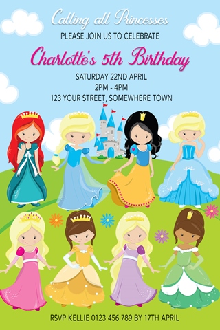 princesses invitation