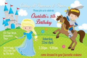 prince charming and princess horse invitation