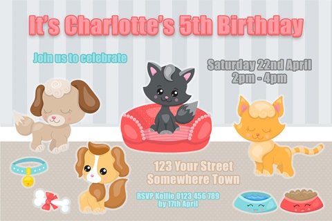 cute adopt a pet puppy invitation