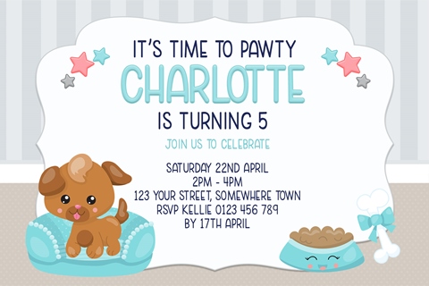 cute pet puppy adopt a pet invitation