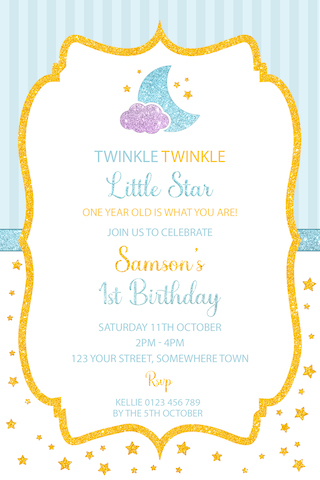 Twinkle twinkle little hot sale star invitations boy